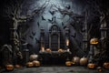 Spooky Halloween backdrop. Generative AI