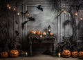 Spooky Halloween backdrop. Generative AI