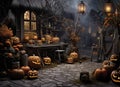 Spooky Halloween backdrop. Generative AI