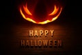 Spooky Halloween background with jack o lantern