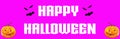 Happy Halloween - A spooky Halloween banner with scary bats and vampire pumpkins Royalty Free Stock Photo