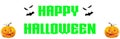 Happy Halloween - A spooky Halloween banner with scary bats and vampire pumpkins Royalty Free Stock Photo