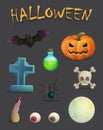 Spooky halloween event decoration items Royalty Free Stock Photo