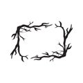 Spooky halloween frame tree design isolated Royalty Free Stock Photo