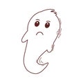 Spooky halloween ghost. Spooky poltergeist. Halloween scary ghostly monster. Halloween element. Trick or treat concept.