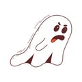 Spooky halloween ghost. Spooky poltergeist. Halloween scary ghostly monster. Halloween element. Trick or treat concept.