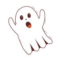 Spooky halloween ghost. Spooky poltergeist. Halloween scary ghostly monster. Halloween element. Trick or treat concept.