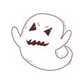 Spooky halloween ghost. Spooky poltergeist. Halloween scary ghostly monster. Halloween element. Trick or treat concept.