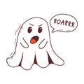 Spooky halloween ghost. Spooky poltergeist. Halloween scary ghostly monster. Halloween element. Trick or treat concept.