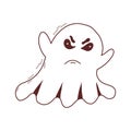Spooky halloween ghost. Spooky poltergeist. Halloween scary ghostly monster. Halloween element. Trick or treat concept.