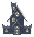 Halloween Haunted House Cartoon Papercraft Style