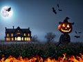 A Spooky Halloween Haunted House Royalty Free Stock Photo