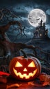 Spooky halloween haunted night wallpaper for free Royalty Free Stock Photo