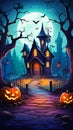 Spooky Halloween: A Haunting Night of Pumpkins, Creepy Houses, a