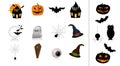 Halloween Icons. Halloween clip art party elements Royalty Free Stock Photo
