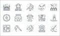 spooky halloween line icons. linear set. quality vector line set such as broomstick, night, broken window, graveyard, axe, clock, Royalty Free Stock Photo