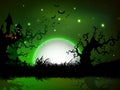 Spooky Halloween night background.