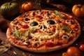 Spooky halloween pizza Royalty Free Stock Photo