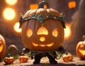 Spooky Halloween Pumpkin Character