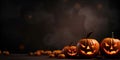 Spooky Halloween Pumpkin Display, A Background for a Hair Raising Celebration