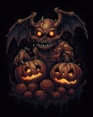 Spooky Halloween scary pumkin bat transformation 2