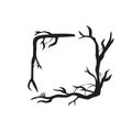 Spooky halloween square frame tree design Royalty Free Stock Photo