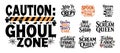 Spooky Halloween SVG Bundle - Ghoul Zone and Funny Typography Designs Royalty Free Stock Photo