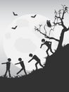 Spooky halloween zombies background Royalty Free Stock Photo