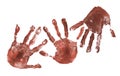 Spooky hands print over white Royalty Free Stock Photo