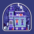 Spooky House Halloween Sticker