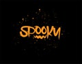 Spooky Lettering Text on black background in vector illustration