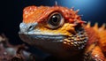Spooky lizard, cute dragon, dangerous viper, orange gecko in forest generated by AI