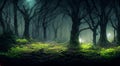 spooky night forest with darkness in the middle of nowhere dark in high resolution