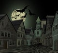 Spooky night at town Royalty Free Stock Photo