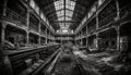 Spooky old factory, abandoned and in ruins generated by AI Royalty Free Stock Photo