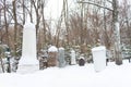 Spooky old graveyard at night Royalty Free Stock Photo