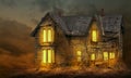 Spooky old house at night Royalty Free Stock Photo