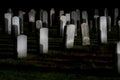 Spooky Old usa cemetery grave yard at night Royalty Free Stock Photo