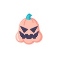 Spooky pumpkin emoji flat icon