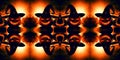 Spooky pumpkin Halloween pattern symmetrical wallpaper