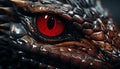 Spooky reptile, looking at camera, evil, large, dangerous predator generated by AI