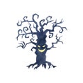 Spooky silhouette of Halloween tree.