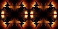 Spooky skull Halloween pattern symmetrical wallpaper