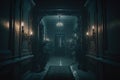 Spooky space with low light . Horror scene.Creepy and Haunting created by generative AI