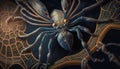 Spooky spider arachnid in abstract futuristic design generated by AI