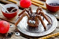 Spooky spider cakes, chocolate spider cookies for Halloween