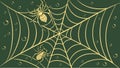 Spider Web Corner Halloween Decoration, vector design Generative AI Royalty Free Stock Photo