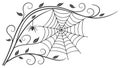 Spooky Spiderweb with Flourish Halloween Decor Vector, vector design Generative AI Royalty Free Stock Photo