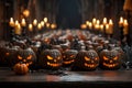 Spooky squad of jack o lanterns sets a haunting Halloween mood
