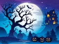 Spooky tree theme image 3 Royalty Free Stock Photo